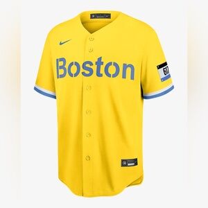 Boston Red Sox City Connect Baseball Jersey Yellow Size L number 2